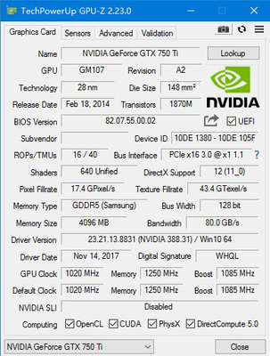 PCWINMAX Geforce GTX 750TI 4GB 128Bit VGA DVI HD Output Single Fan GM107 640SP Desktop Graphics Card