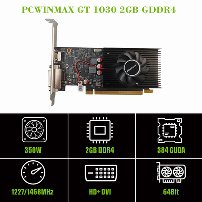 PWINMAX Geforce GT 1030 2GB DDR5 Low Profile Computer Graphics Card DirectX 12 DVI/HD Single Fan GPU
