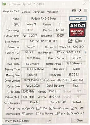 PCWINMAX Radeon RX 560 Graphics Card Support OEM 4GB GDDR5 128Bit Single Fan DP HD DVI GPU Ports