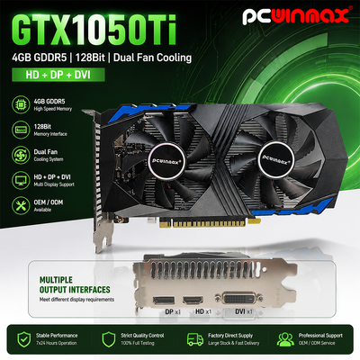 PCWINMAX Geforce GTX 1050 Ti 4GB GDDR5 128Bit Gaming Graphics Card with HD Output OEM/ODM In Stock for Desktop Computer