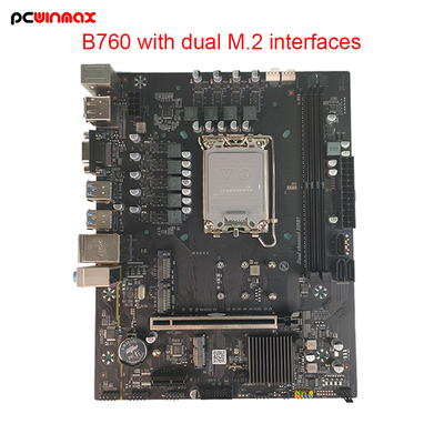 PCWINMAX B760 LGA1700 DDR4 VGA/HD/DP Output mATX Motherboard Supports 12th/13th/14th Gen i3 i5 i7 Intel Processors