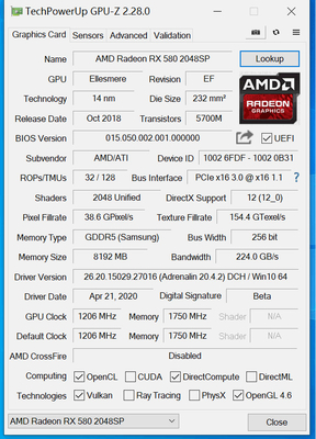 PCWINMAX Radeon RX 580 Graphic Cards 2048SP 8GB GDDR5 256 Bit Radeon Video Card for Desktop Computer Gaming Gpu